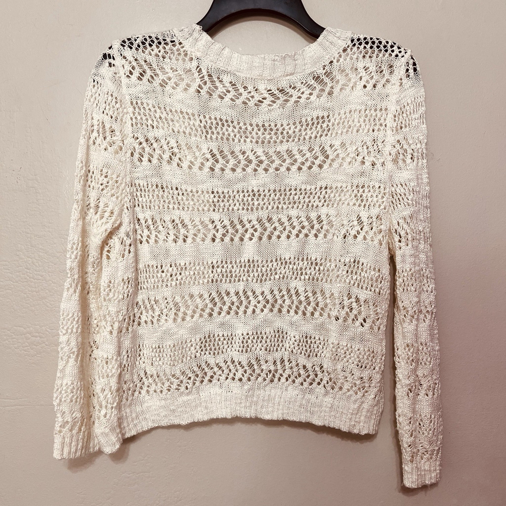 Cloud Chaser Boho Chic Loose Knit Cardigan Shawl Cover Up Crochet Open Knit L - Picture 6 of 12